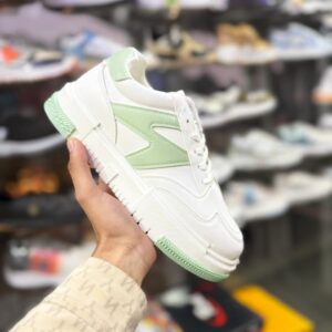 Men’s White & Mint Green Chunky Sneakers (Urban Low-Top)